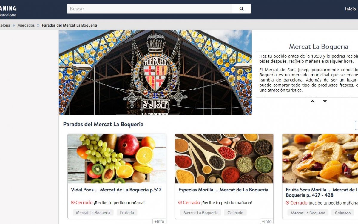 Boqueria market launches an online shopping service