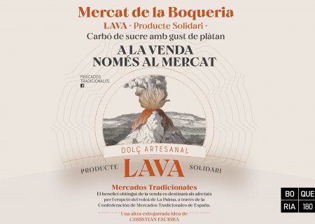 La Boqueria treu a la venda una lava comestible solidària en el primer aniversari de l'erupció del volcà de La Palma